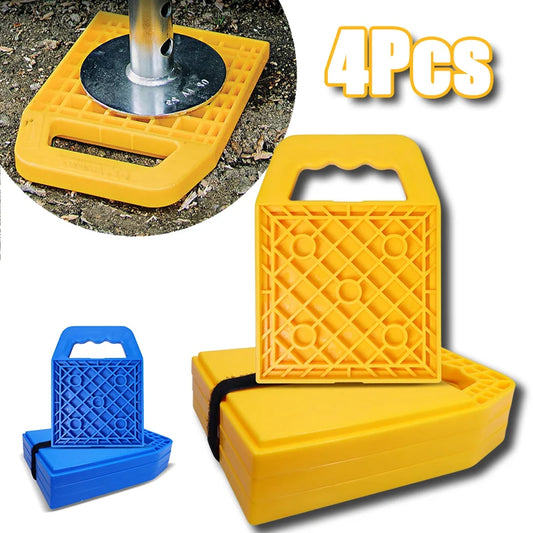 Almohadillas para Patas Estabilizadoras RV – Pack 4 uds, Bloques de Nivelación con Asa