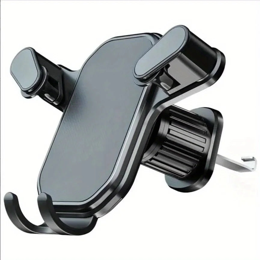 Soporte negro para teléfono móvil para coche, ajustable y compatible con rejilla de ventilación.