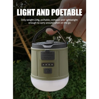 Lampe de camping dynamo - LED rechargeable + manivelle de secours (8h de lumière)