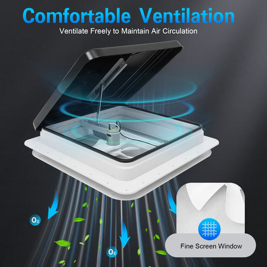 Claraboya de Techo 42×42 cm con Mosquitera Integrada