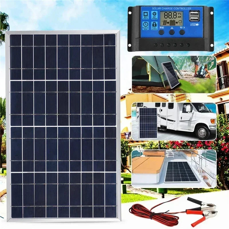 Portable 12V Solar Panel with USB Output for Camping 
