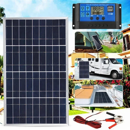 Portable 12V Solar Panel with USB Output for Camping 