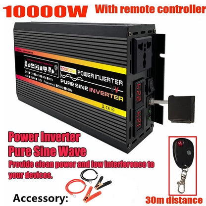 Inversor de Corriente Onda Pura Inteligente 12V/24V a 220V | 1500W–2000W Continuos con Pantalla Digital para RV y Camper