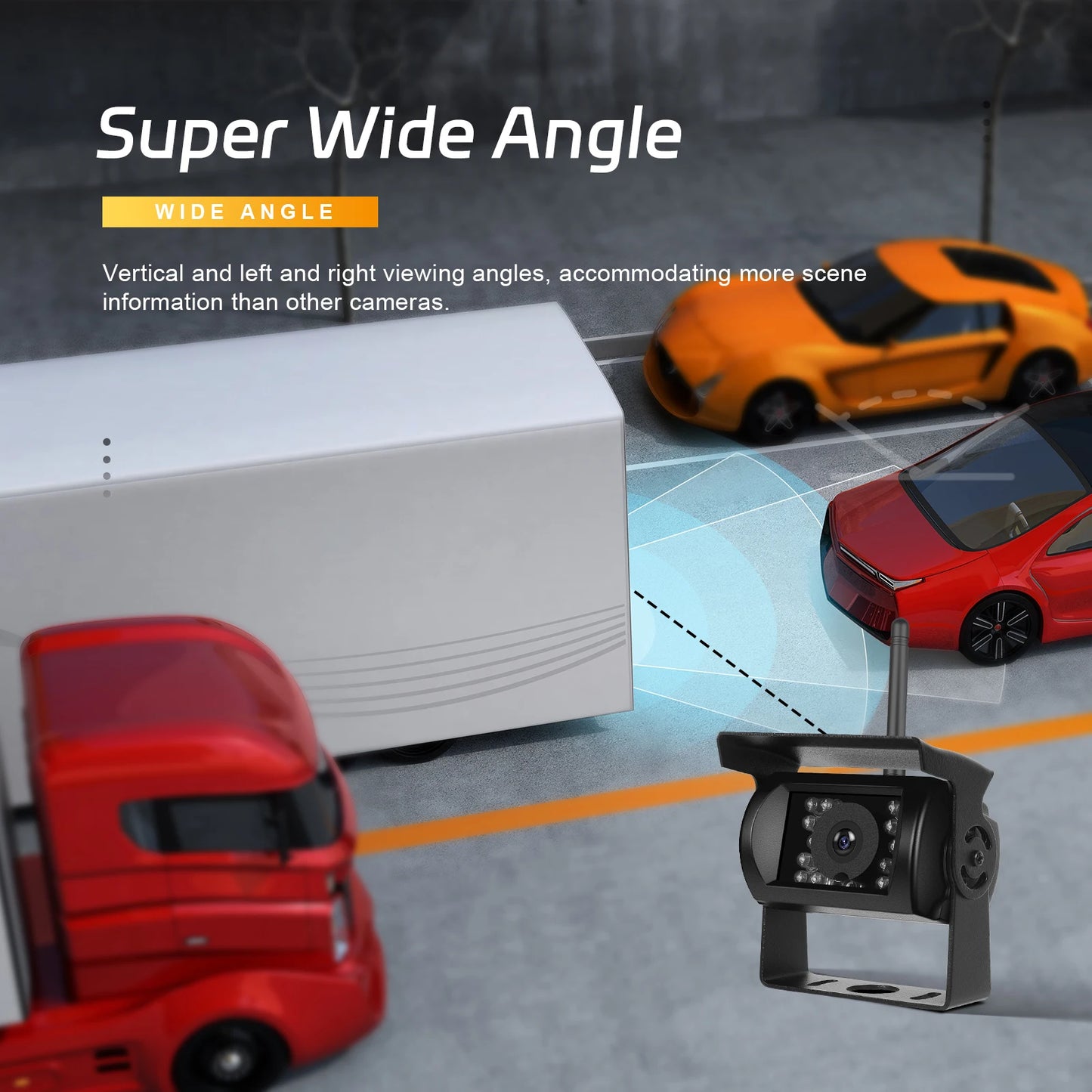 Kit Cámara de Marcha Atrás Inalámbrica 1080P con Monitor IPS HD de 7” – Sistema de Aparcamiento Nocturno para Camper, RV y Camión