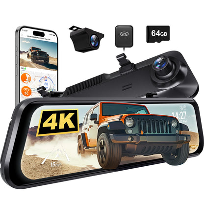Camara 4K Dual con Pantalla 12" Táctil + GPS - Wolfbox G850 Pro