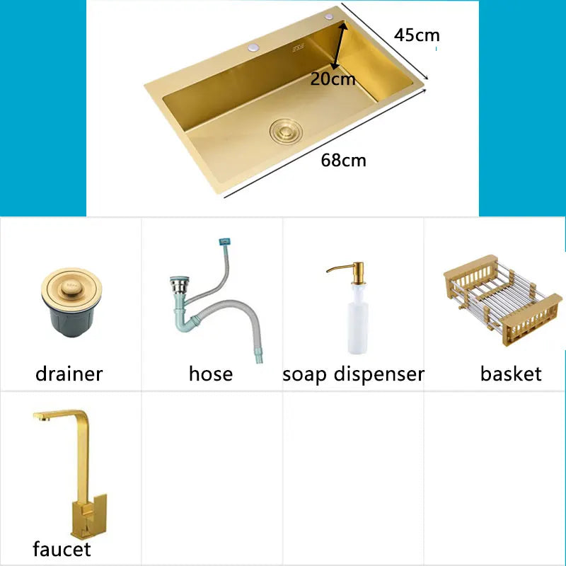 Gold Kitchen Sink, various models and sizes 