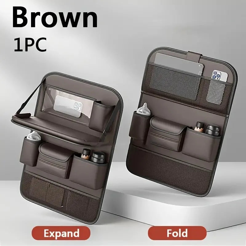 Organisateur de Siège Arrière - Cuir Résistant et Imperméable (Grande Capacité)
