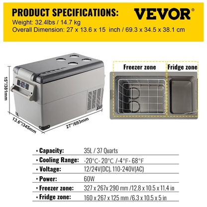 Refrigerador Portátil para Coche – 15/20/30/40/50L