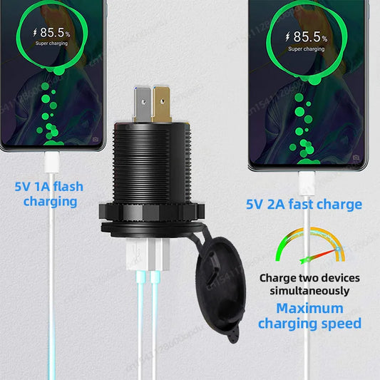 Toma USB Doble 12–24V para Vehículos