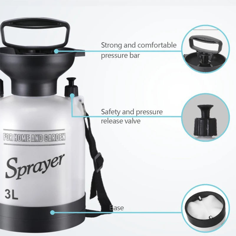 Douche de camping à pression manuelle - Sans électricité + soupape de sécurité (3L/5L/8L)