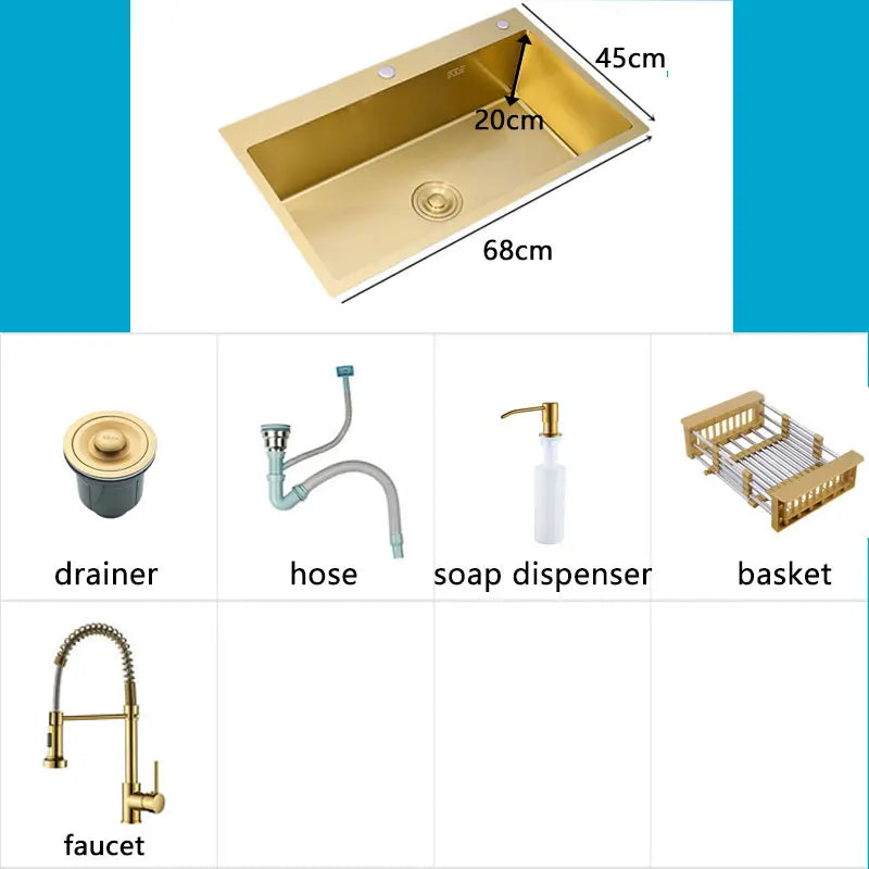 Gold Kitchen Sink, various models and sizes 