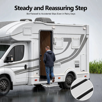 Escalón Plegable de Aluminio con Luz LED 12V para Camper y Autocaravana – Antideslizante
