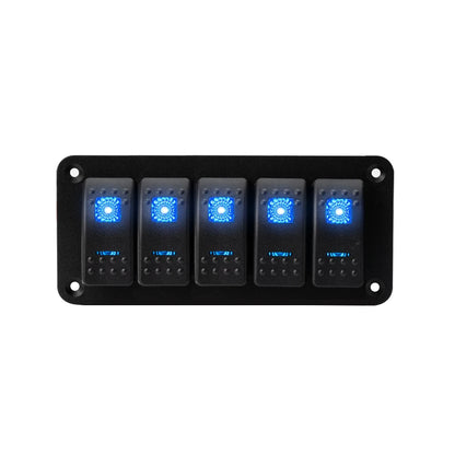 Panel de Interruptores Náutico Estanco 12V con USB y Voltímetro Digital