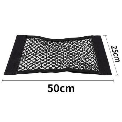 Bolsa organizadora de malla negra para coche, medidas 50x25 cm