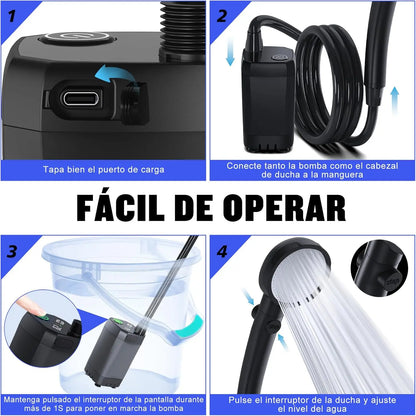 Portable Camping Shower with Temperature Display