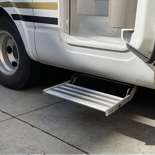 Escalón Plegable de Aluminio para Camper y Autocaravana – Simple o Doble Peldaño Antideslizante