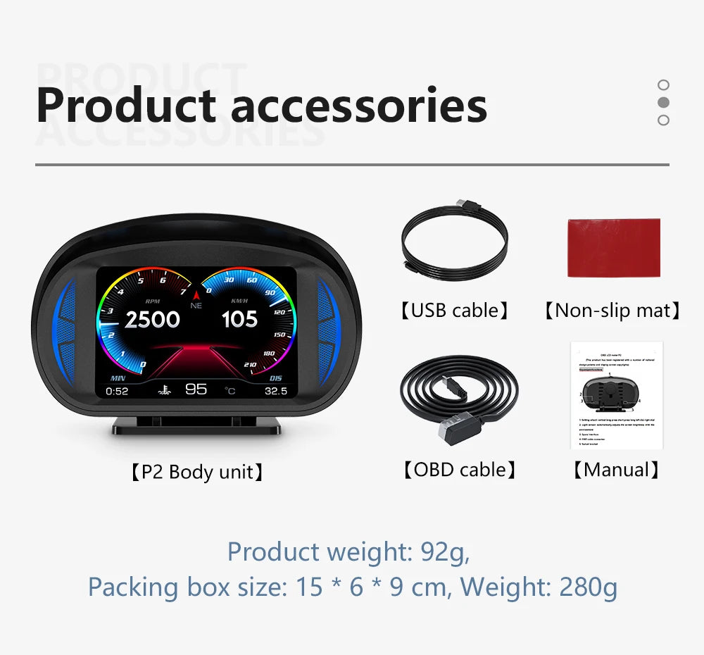 HUD Head Up Display OBD + GPS Universal – Velocímetro Digital para Coche con Pantalla 120×83 mm