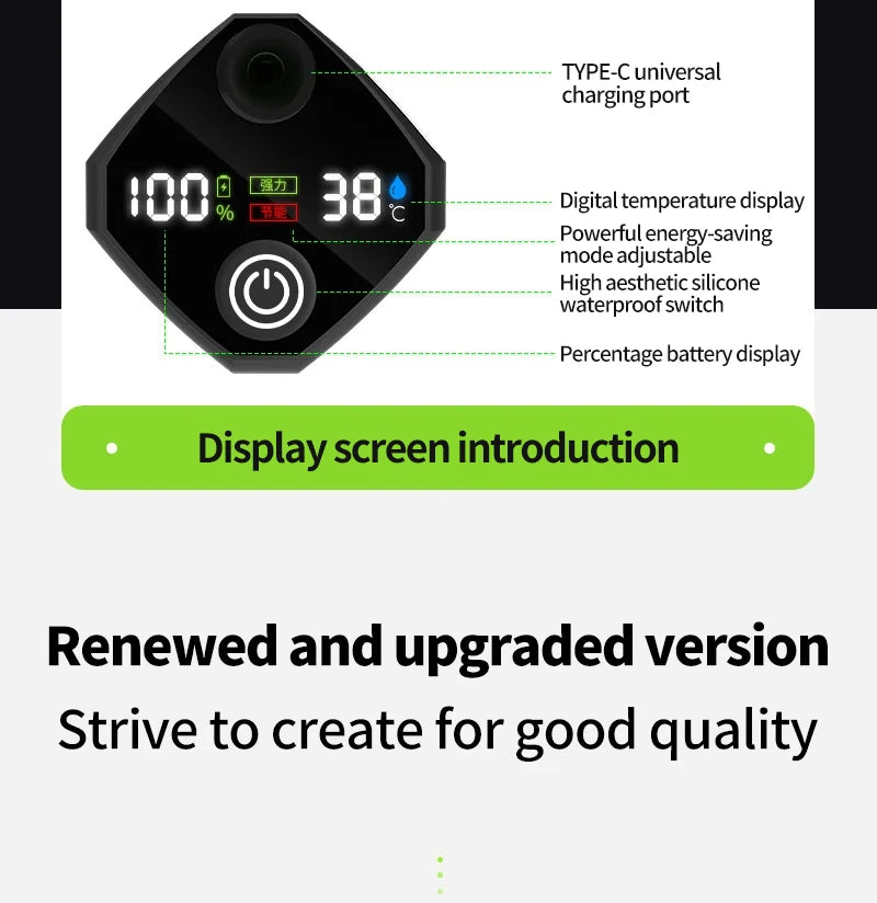 Camping Shower Kit with 6000mAh Rechargeable Pump 