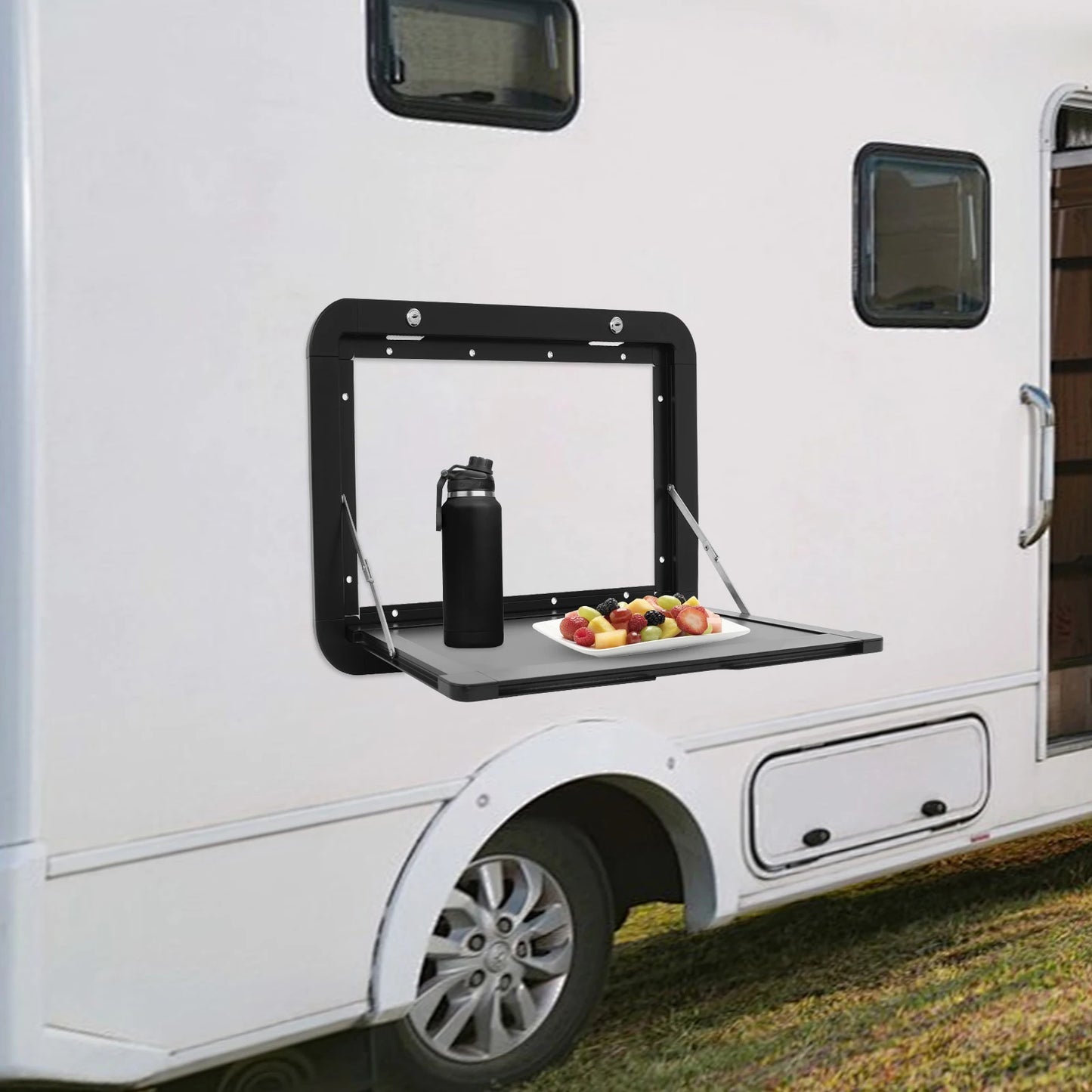 Mesa Plegable Exterior para Camper y Autocaravana | Mesa Picnic Abatible de Aluminio para RV