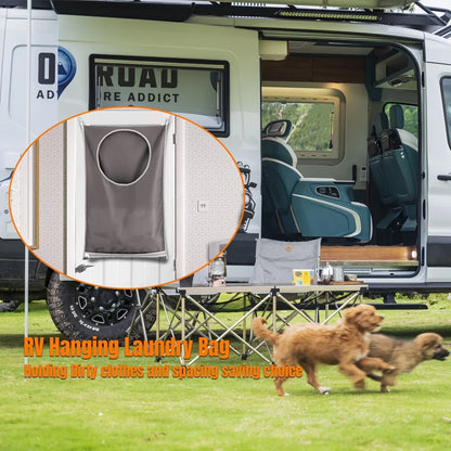 Sac à linge suspendu avec fermeture éclair – Idéal pour les camping-cars et les caravanes 