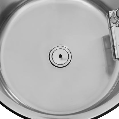 Évier de cuisine en acier inoxydable 340×340 mm avec robinet pliable – Idéal pour les camping-cars et les petits espaces 