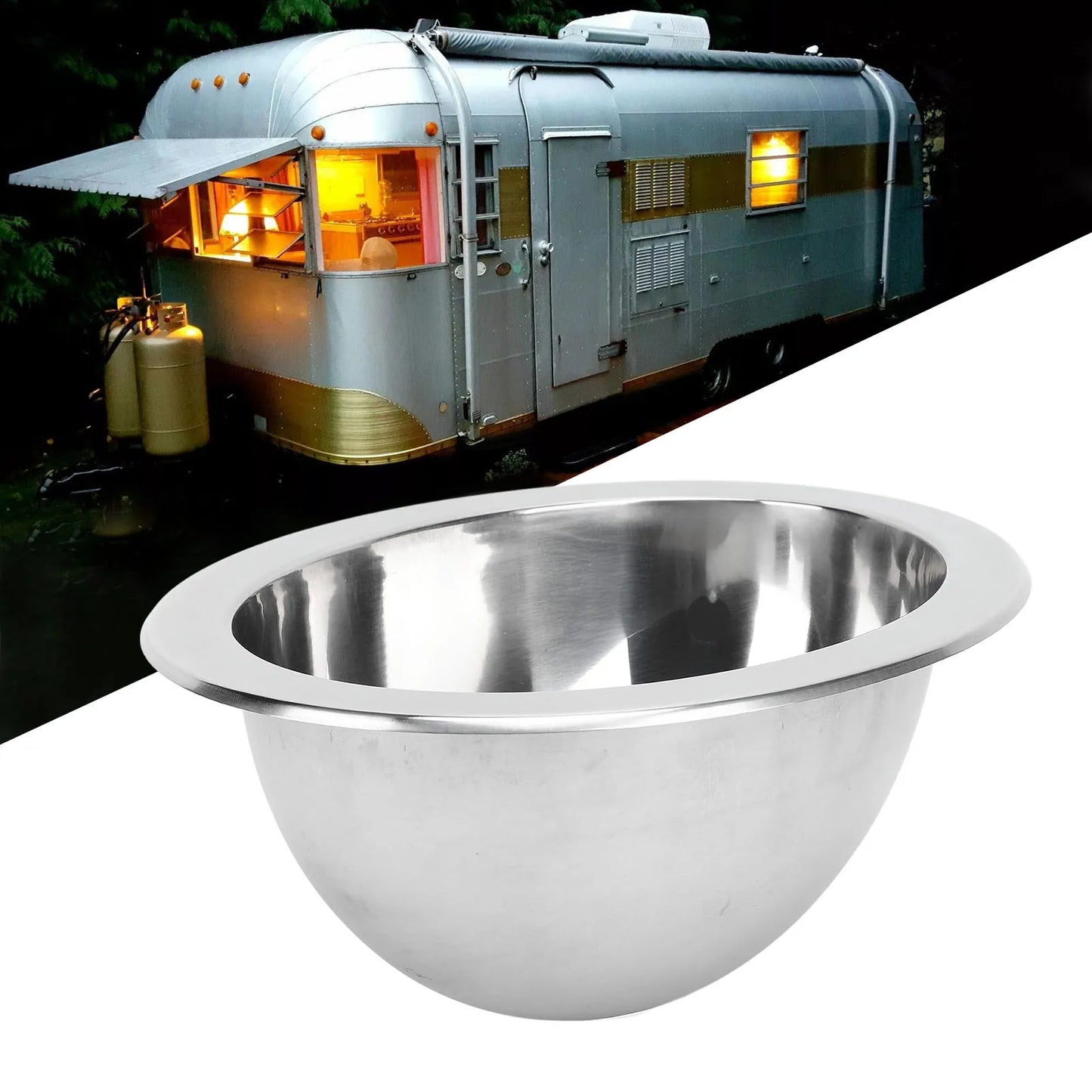 Lavabo Compacto de Acero Inoxidable para Camper y Barco