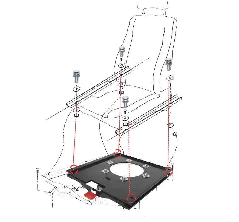 Base Giratoria para Asiento de Vehículo 360°
