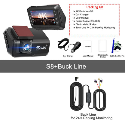 Dashcam 4K Dual con WiFi + Aparcamiento 24H - Kocam