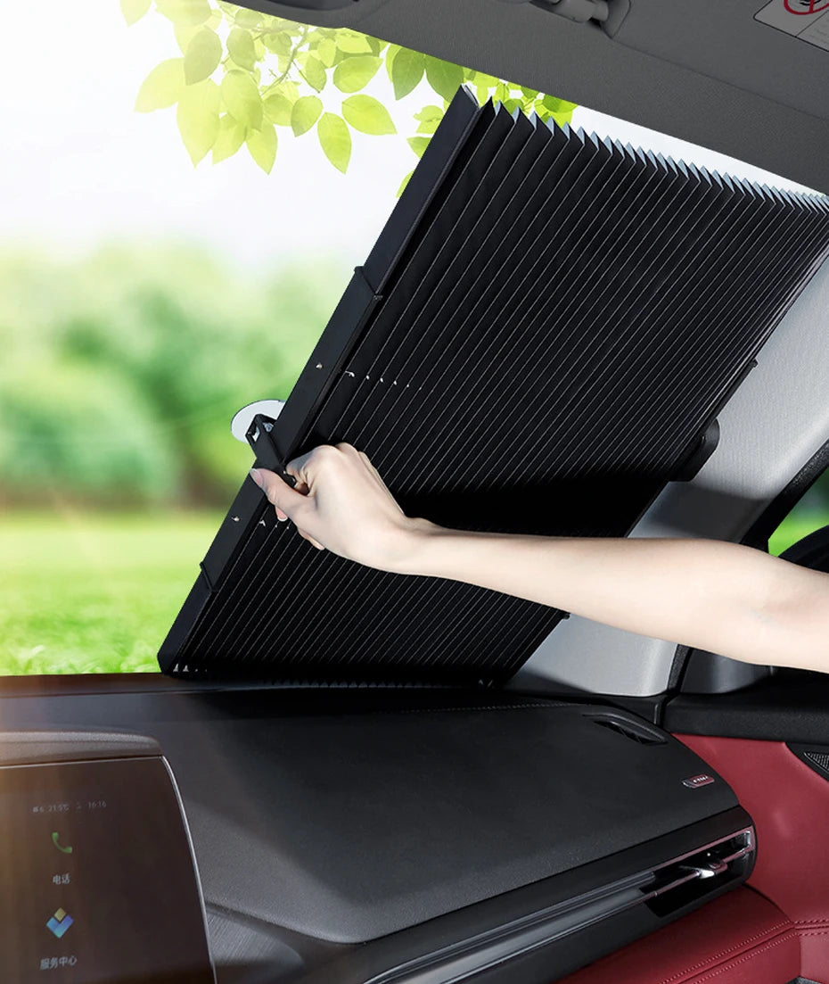 Parasol Retráctil para Parabrisas con Ventosas