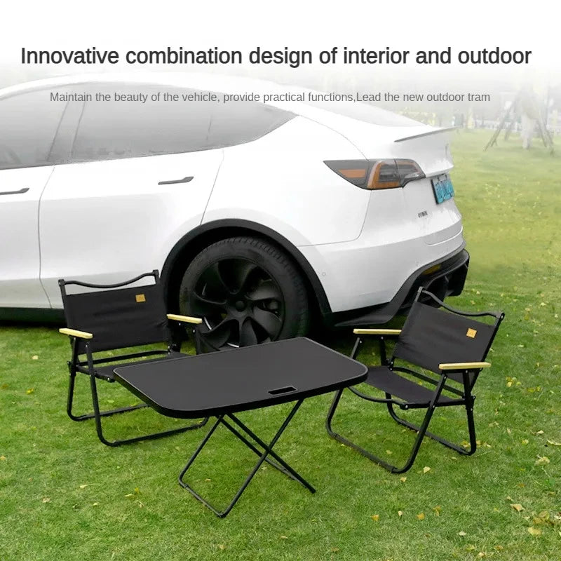Mesa Plegable de Camping para Tesla Model 3 y Model Y | Mesa Oculta de Maletero