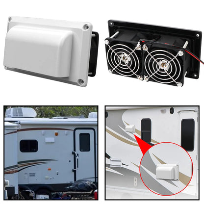 Grille de ventilation latérale avec ventilateur pour camping-car, caravane et bateau – Blanche ou noire
