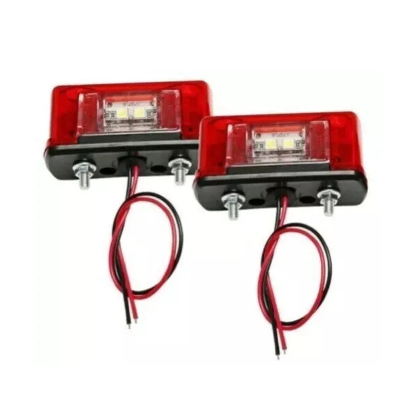 Luz LED para Matrícula 12V/24V Universal para Coche, Camión y Remolque – Blanca y Roja – Impermeable IP65