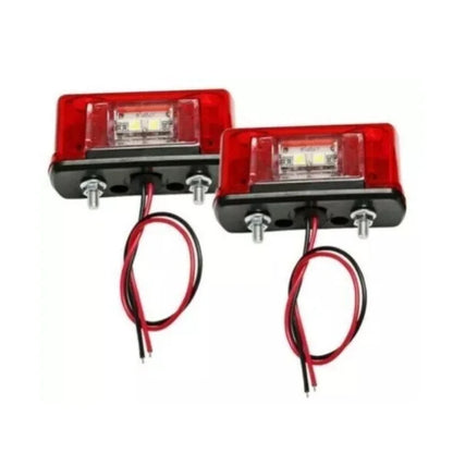 Luz LED para Matrícula 12V/24V Universal para Coche, Camión y Remolque – Blanca y Roja – Impermeable IP65