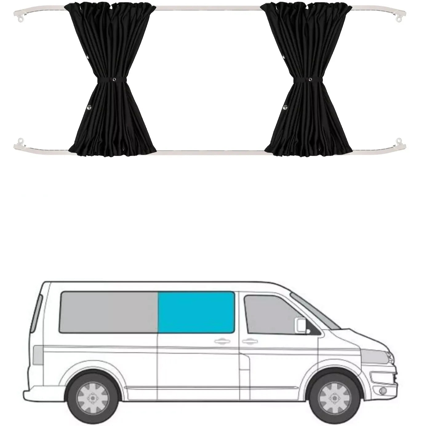 Cortinas Opacas Blackout para VW Transporter T5 T6 T6.1 – Camper Van