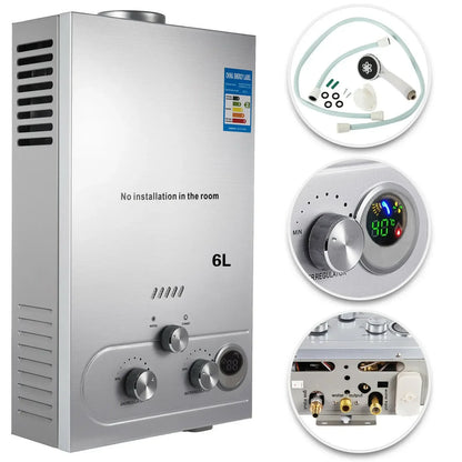 10L Gas Water Heater for Camper and Camping – Instant LPG 20 kW with Shower