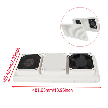 Ventilador Lateral Doble Ventana - 12V Silencioso para RV y Caravana