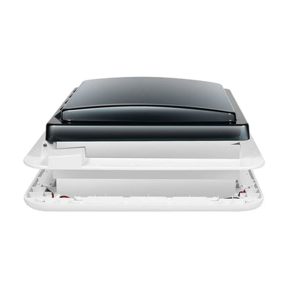 Claraboya de Techo 28×28 cm para RV y Camper – Ventilador Manual 12V con Luz LED IP68