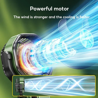Ventilateur de camping 3-en-1 - 6000mAh + Lumière LED + Power Bank (Pliable)