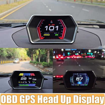 HUD ZMFJH P17 OBD2 + GPS – Head Up Display 3.5” Proyector Digital para Parabrisas con Alarma de Velocidad