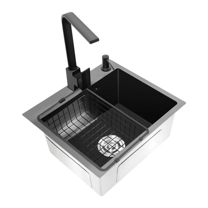 Évier de cuisine complet avec robinet pivotant à 360°