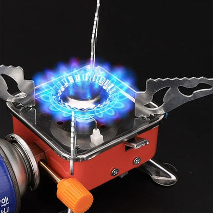 Mini Hornillo Cuadrado Plegable - Encendido Integrado + Gas Butano