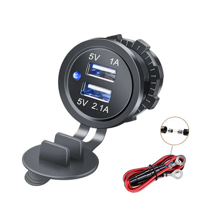 Toma USB Doble 12–24V para Vehículos