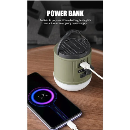 Lampe de camping dynamo - LED rechargeable + manivelle de secours (8h de lumière)