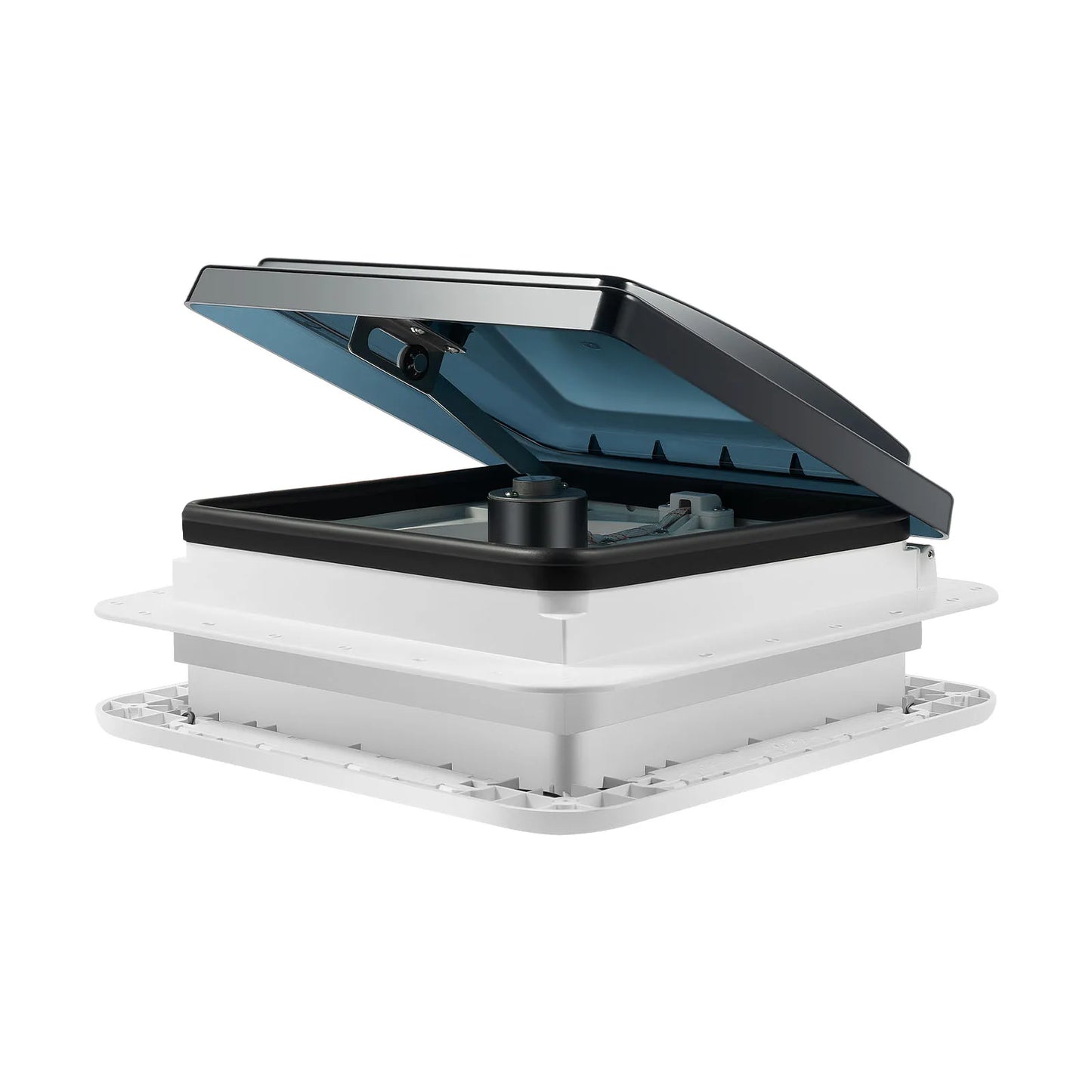 Claraboya de Techo 28×28 cm para RV y Camper – Ventilador Manual 12V con Luz LED IP68