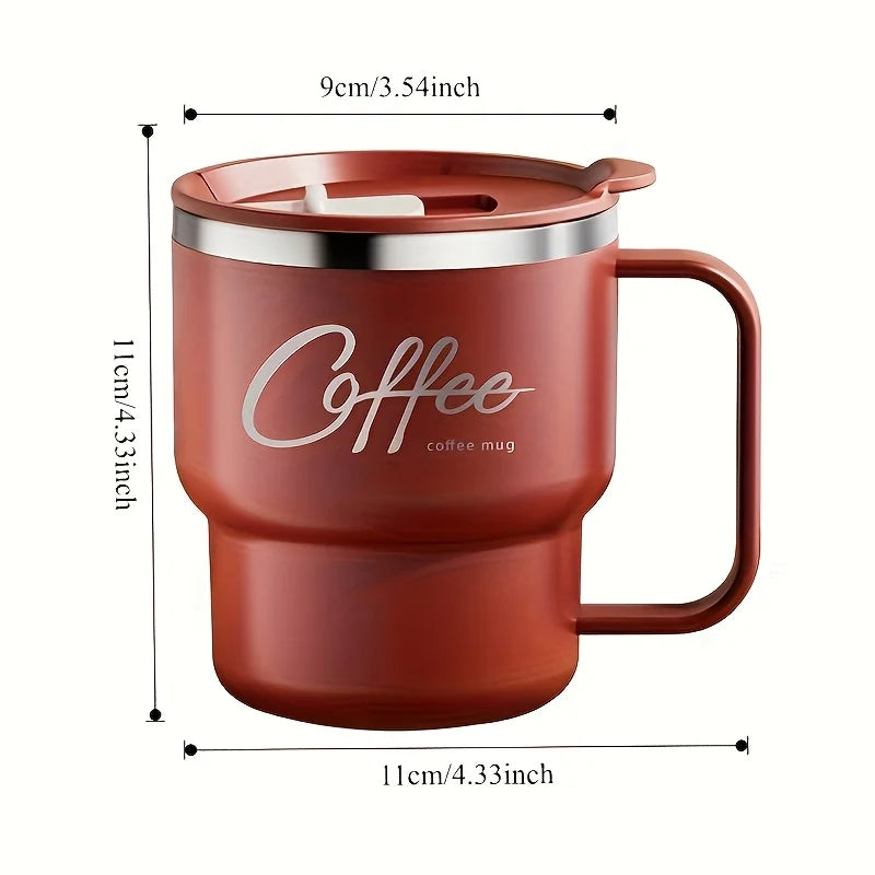 Taza Térmica 400ml Acero 304 - Doble Pared, Tapa Hermética y Retención de Temperatura (Viaje/Camping/Oficina)