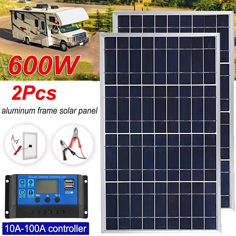Portable 12V Solar Panel with USB Output for Camping 