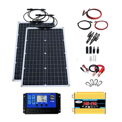 Kit Panneau Solaire 1000W - Monocristallin + Onduleur 4000W + Contrôleur LED