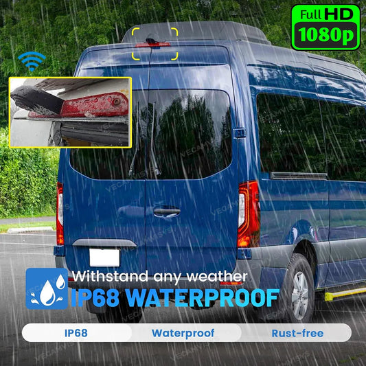 Kit Cámara de Marcha Atrás Inalámbrica 1080P con Monitor 5” – Luz de Freno para Mercedes Sprinter y VW Crafter