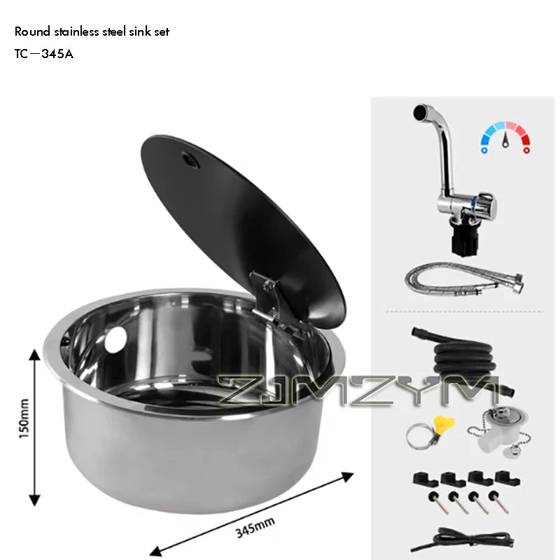 RV Premium Round/Square Sink with Faucet Included 