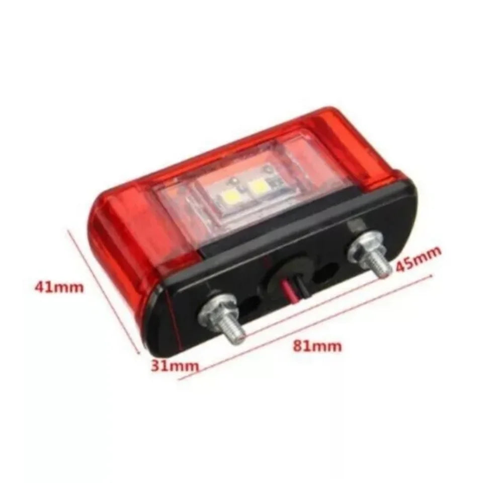 Luz LED para Matrícula 12V/24V Universal para Coche, Camión y Remolque – Blanca y Roja – Impermeable IP65